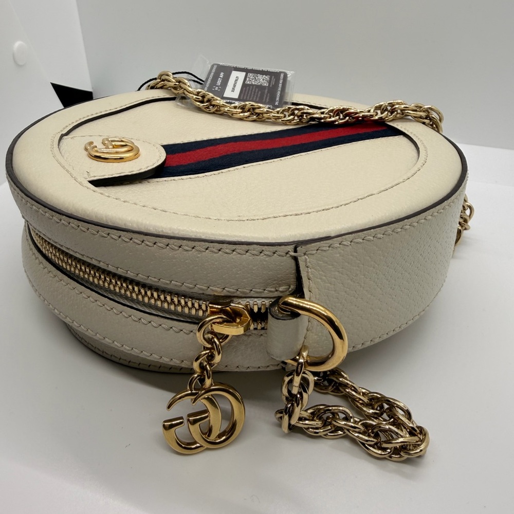 Authentic Gucci Ophidia Cream and Black Round Crossbody Bag - Picture 3 of 5